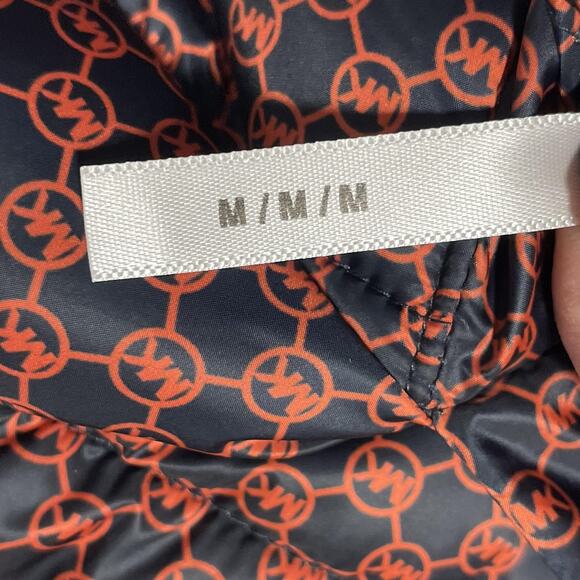 Michael Kors Vest Mens Medium Orange Navy Reversible Puffer Quilted MK Logo - Picture 8 of 16